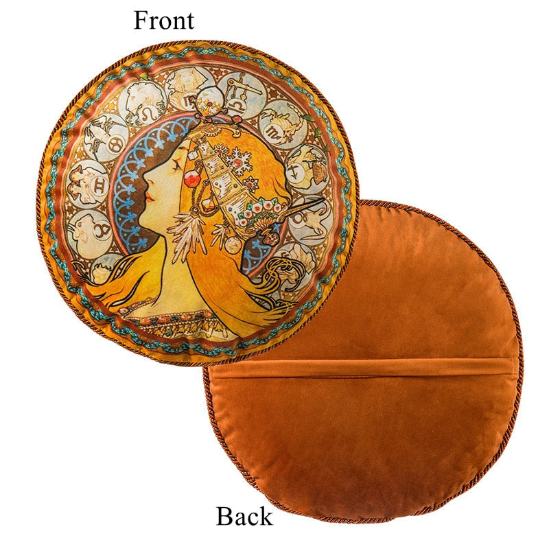 Mucha Throw Pillow Cover