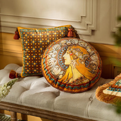 Mucha Throw Pillow Cover