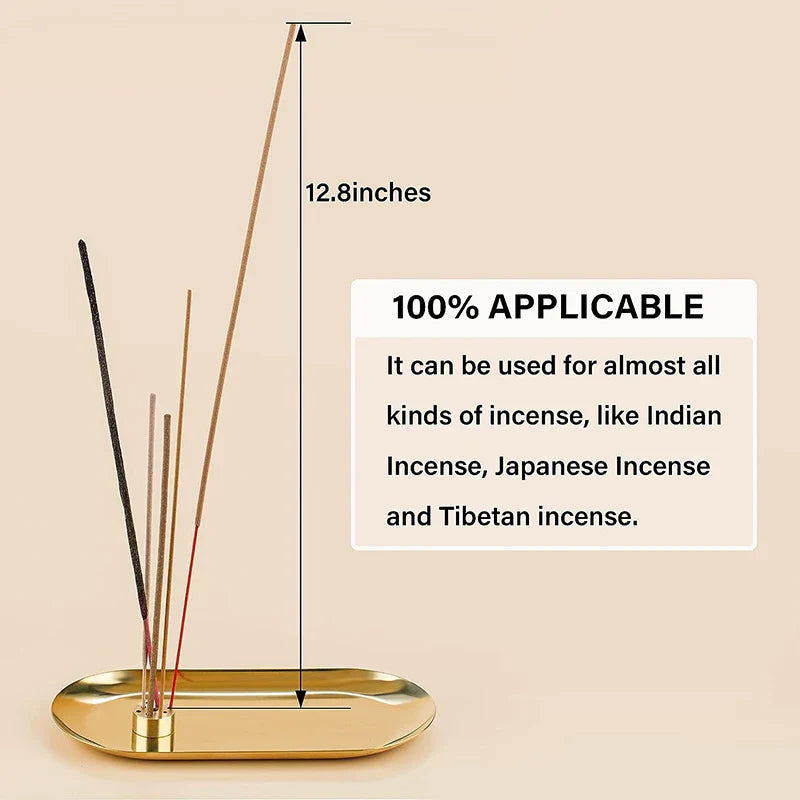 Golden Incense Tray Set