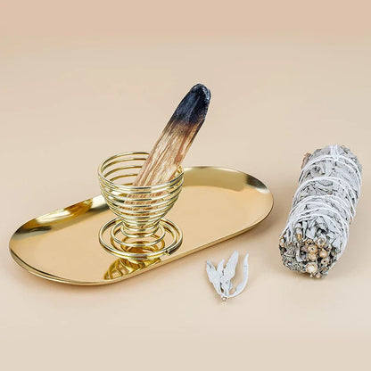 Golden Incense Tray Set