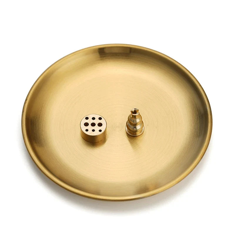 Golden Incense Tray Set