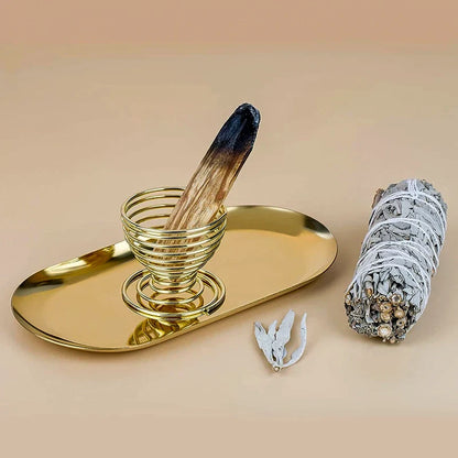 Golden Incense Tray Set