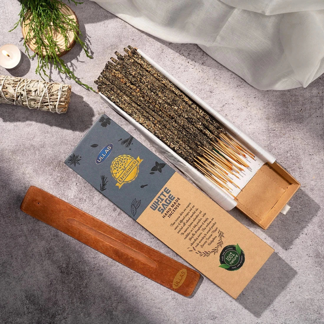 White Sage Organic Incense Set