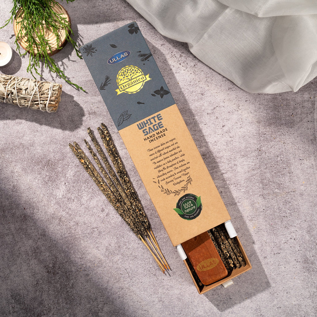 White Sage Organic Incense Set